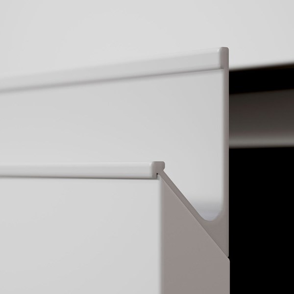 Viskan Grips karakter settes av grepslisten i aluminium, som både forsterker designen og gjør møblene ekstra slitesterke. Grepslisten kommer i samme farge som møblene.