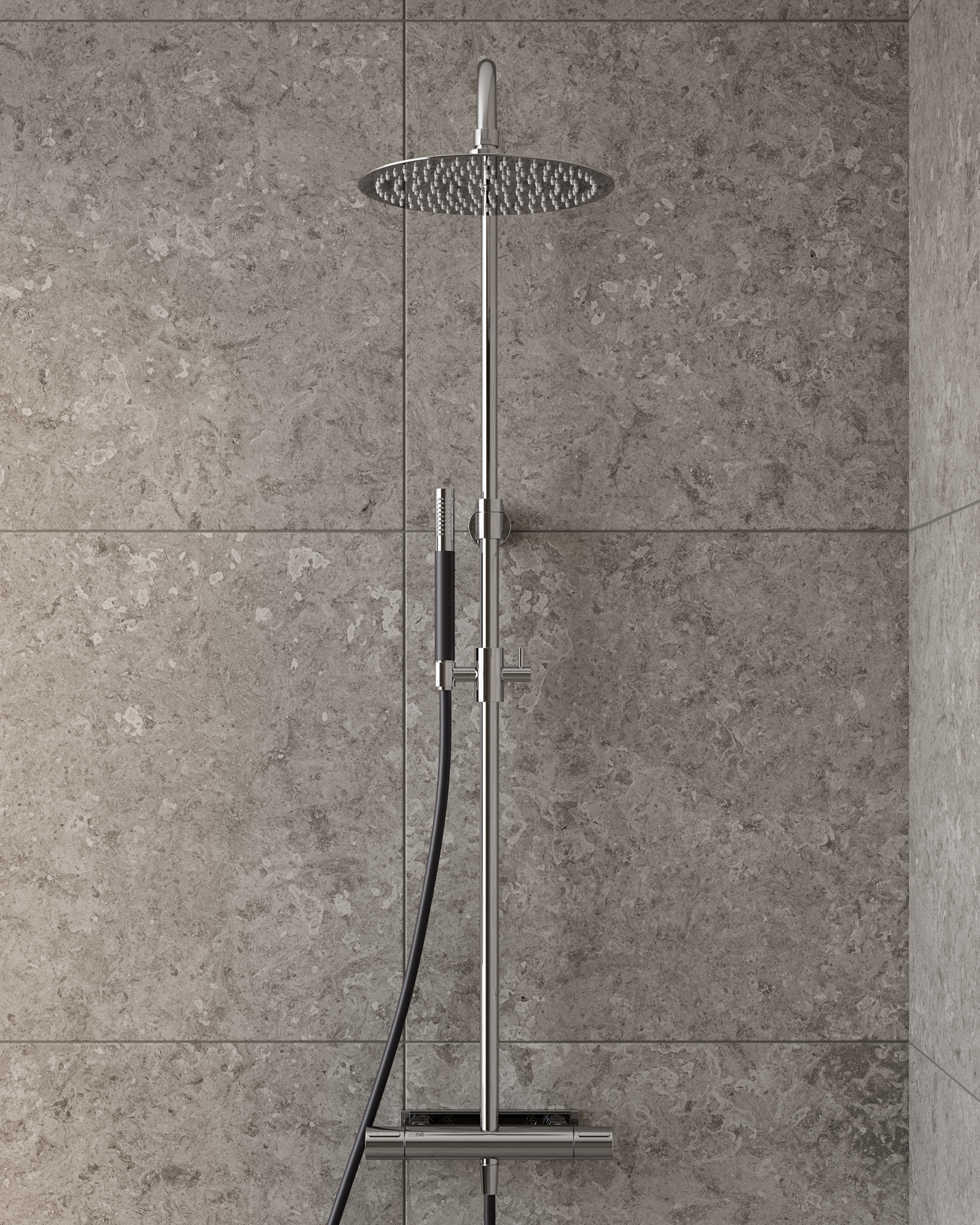 Takdusjsett Mist i Chrome / Matte Black.
