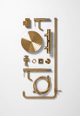Brushed Brass - en glødende varm finish som gir varme og liv til baderommet.