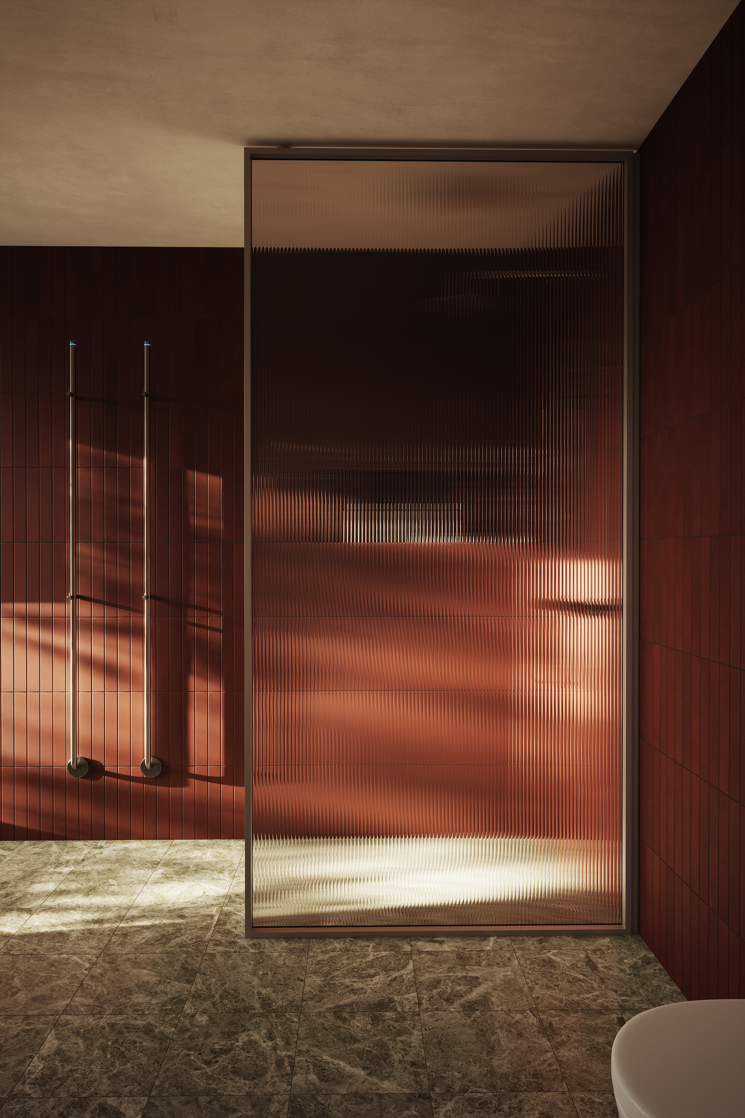 Dusjvegg Edge 20 XL og håndkletørker Line. 