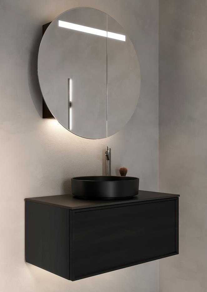 Air Wood 80 Black Oak med speilskap Circ