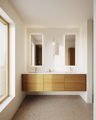 Servantskap Core Grip Unlimited i Natural Oak med servant Smooth. Speil Plate.