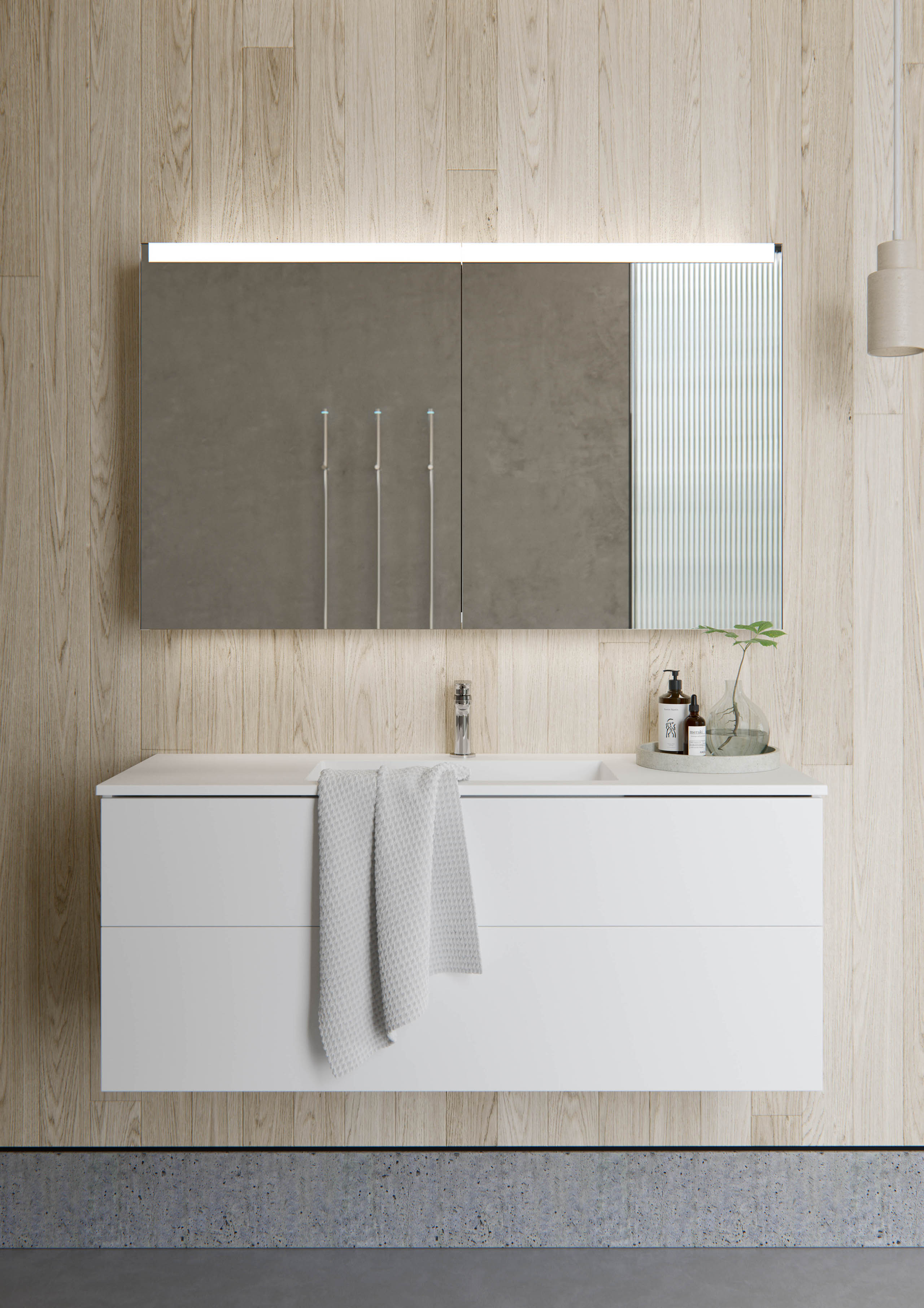 VISKAN Solid 120 med speilskap STAGE 120.
