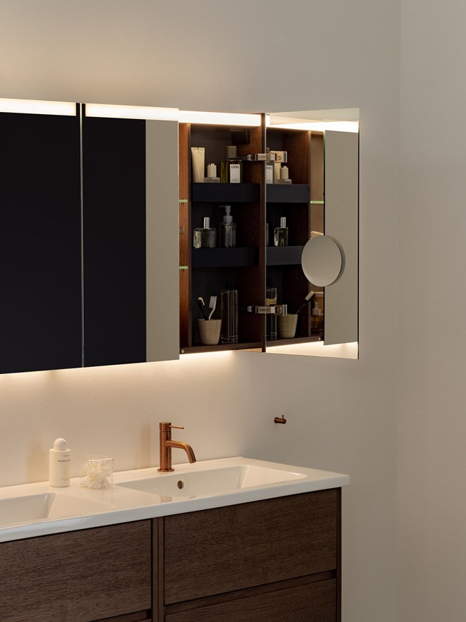 Speilskap Stage Plus 140. Servantskap Grand Grip 140 i Dark Oak.